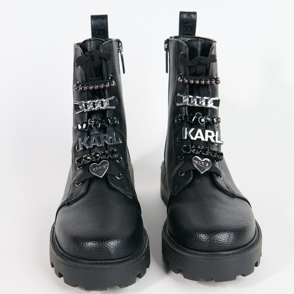 Karl Lagerfield Mela Combat Boot - Black - NWOT - Size 8